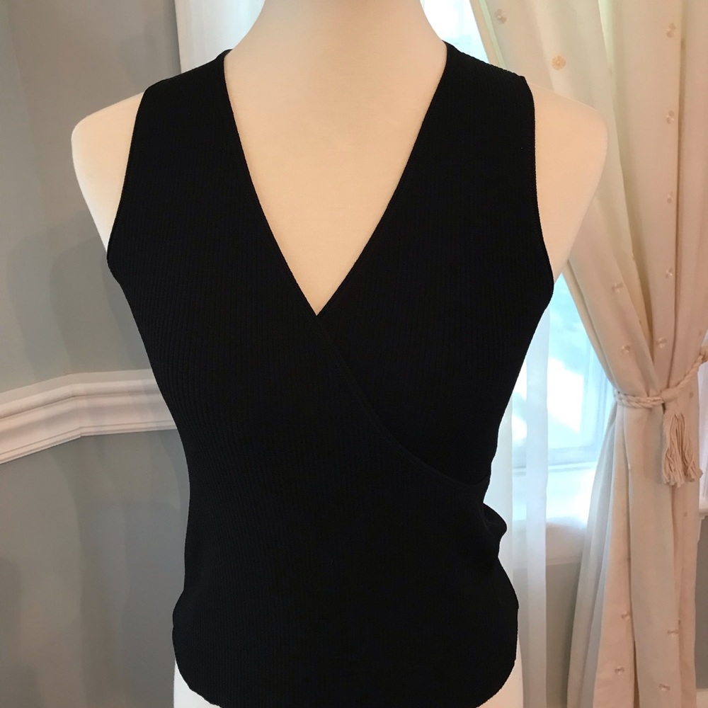 Margaret O’Leary sleeveless black knit sweater
